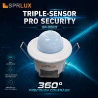3 détecteurs de mouvement PIR de plafond haute sensibilité longue portée à 360 degrés avec étanchéité IP20, contrôle de la lumière 220-240V AC
