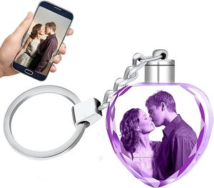 25mm Personalized Custom Glass Photo Crystal Keychain Photo Keychain With Recording Custom 3d Keychains