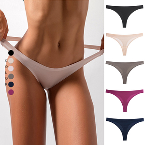 Sous-vêtements pour femmes avec logo personnalisé, une pièce, antibactérien, entrejambe doux pour la peau, taille basse, taille plus, string sans couture - Product Image 2