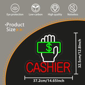 Enseigne néon LED pour caissier, éclairage d'ambiance suspendu pour intérieur, décoration murale, indicateur lumineux d'entrée, enseigne lumineuse - Product Image 4
