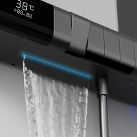 Design de luxe SPA Douche Salle de bain Douche Ensemble de douche Massage thermostatique Robinet de douche avec cascade et lumière LED