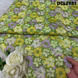 Tela de Encaje de Guipur Floral Multicolor, Encaje de Lujo con Lentejuelas y Pedrería Bordada <span class=keywords><strong>para</strong></span> Vestido de Fiesta de <span class=keywords><strong>Boda</strong></span> Nigeriano Aso Ebi - Product Image 5