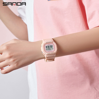 Jam Tangan Sport Digital Antik Mewah Unisex SANDA 393 dengan Layar LED, Tahan Air 5 Bar, Alarm, Kronograf, Stopwatch & Tanggal