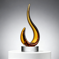 Noble fabricant cristal Art verre ornements flamme feu torche réalisation trophée Logo personnalisé cadeau d'affaires artisanat