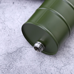 Tùy chỉnh 25oz /750ml Matte dầu lon hình dạng thùng rượu vang nồi rượu Whisky thép không gỉ Hip Flask chai - Product Image 6