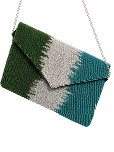 Sac de soirée pour femme en perles faites à la main, pochette enveloppe, sac à bandoulière avec chaîne, fabricant OEM ODM en gros - Product Image 1