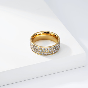 แหวนเพชรชุบทอง 18K แบบกำหนดเองสำหรับผู้ชายและผู้หญิง ไม่ลอก ไม่ดำ - Product Image 4