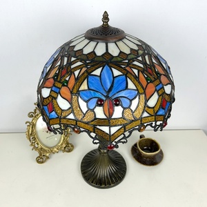 LongHuiJing 16 Inch Adjustable Mediterranean Stained Glass Dome LED Table Lamp Flexible Design Eco-Friendly AC E26 for Living - Product Image 6