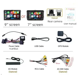 Lecteur multimédia 2 Din pour Volkswagen Golf 5 6 Polo <span class=keywords><strong>Passat</strong></span> B6 <span class=keywords><strong>B7</strong></span> CC Skoda Jetta Wireless Carplay <span class=keywords><strong>Android</strong></span> Auto GPS Car <span class=keywords><strong>Radio</strong></span> - Product Image 6