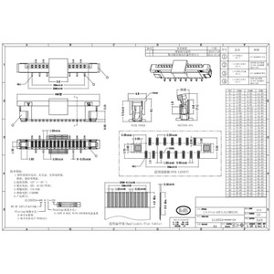 Ffc Fpc Socket Connector 1.0mm Pitch Locking Surface Mount Cross Staggered Pins 6P To 50P - Product Image 2