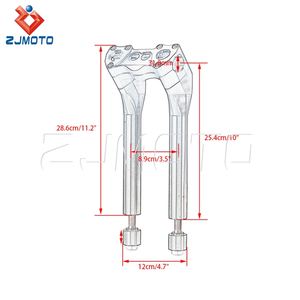 Elevador de manillar de motocicleta, abrazadera de retroceso, elevación recta de 10 "+ 1" para Halrey Softail Deluxe Standard <span class=keywords><strong>Fat</strong></span> Boy Special Breakout - Product Image 2