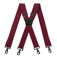 Bretelles pour hommes en gros, modèle X-Back, en sangle grain de maïs de 3,8 cm, avec 4 crochets métalliques noirs, élastiques et réglables