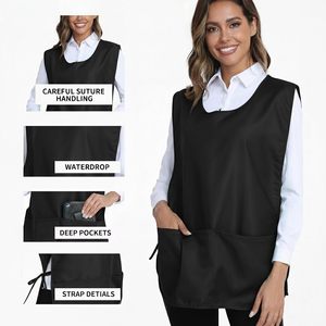 FOXA Unisex Apron With 3 Pockets Water Resistant <b>Smock</b> Vest For Cooking Kitchen <b>Garden</b> Cleaning Art - Product Image 3