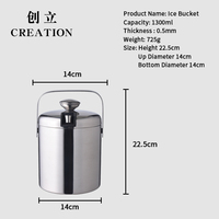 Création directe usine personnalisé Oem acier inoxydable 1,6 l accessoires de Bar bouteille de bière de mariage Service mural seau à vin de glace