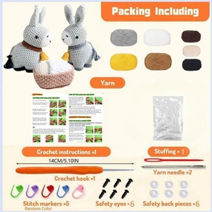 Người mới bắt đầu thân thiện với DIY crochetta Crochet Kit với video hướng dẫn tìm hiểu để đan Nguồn cung cấp cho người lớn và trẻ em loại sợi - Product Image 5