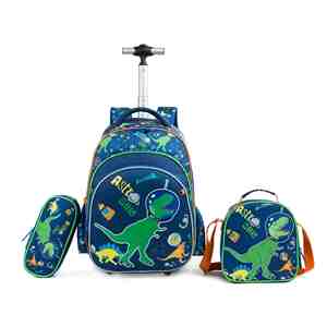 <span class=keywords><strong>Mochila</strong></span> Escolar con <span class=keywords><strong>Ruedas</strong></span> de <span class=keywords><strong>Dinosaurio</strong></span> Verde, <span class=keywords><strong>Mochila</strong></span> Escolar con <span class=keywords><strong>Ruedas</strong></span> Personalizada con Dibujos Animados - Product Image 1