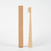 Brosse à dents en bois biodégradable personnalisée en poils de cheval pour adultes, usage domestique, emballée en boîte, poils de sanglier naturels moyens, brosse à dents en bambou
