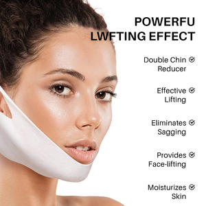 Hyaluronic Acid & Retinol 24k Gold V-Line Face Lifting Neck Firming Sheet <b>Mask</b> with Collagen and Chemical Ingredients - Product Image 6