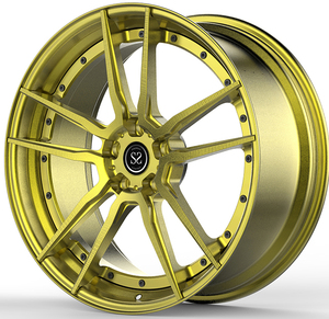 Jantes en alliage d'aluminium forgé 2 pièces de 20 et 21 pouces à face brossée dorée décalées pour BMW 740 <span class=keywords><strong>Le</strong></span> - Product Image 4