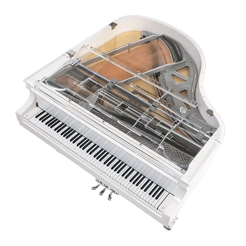 Middleford Luxury Transparent Crystal Grand Piano GP-152A with crystal piano bench