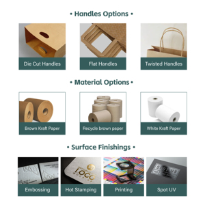 ถุงกระดาษคราฟท์สีขาวพร้อมที่จับพร้อมกระดาษคราฟท์วัสดุ - Product Image 3