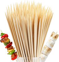 Brochettes jetables en bambou pour barbecue, 15-50 cm de long, résistantes à la chaleur, antiadhésives, écologiques, outils de qualité pour le barbecue