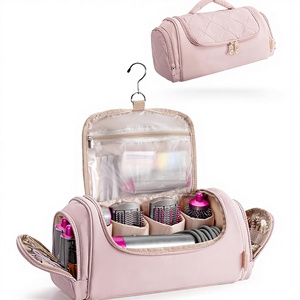 Bolsa de Cosméticos de Viaje Colgante de Tela Oxford, Ligera e Impermeable, Organizador de Maquillaje con Bolsillos Transparentes, Estilo Moderno, Venta al Por Mayor de Fábrica - Product Image 1