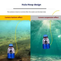JINQEE JQ-05 HD Caméra de pêche en plastique avec vision nocturne, capteur de température infrarouge profond, panoramique ultra 360°, IP68