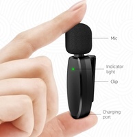 Microphone Lavalier Sans Fil Portable pour iPhone & Android, Idéal pour Youtubers, Réduction de Bruit, USB, avec Lumières LED