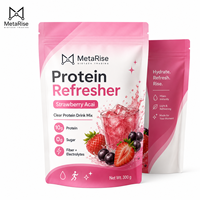 Poudre de Protéine de Lactosérum à la Fraise Marque Blanche OEM, Complément Nutritionnel Sportif, Soutien Fitness et Bien-être, 300g, Adulte