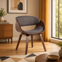 Chaise de salle à manger en bois MULIGNA de style mi-siècle, siège confortable en tissu en forme de U, chaises de salle à manger en bois massif pour hôtel à vendre