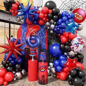 Ballons en feuille et ballons en latex sur le thème du héros araignée, numéro 40 pouces, 1-9, décoration d'anniversaire pour fête de dessin animé, fournitures d'anniversaire - Product Image 6