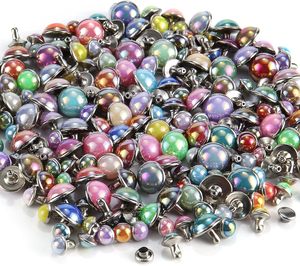 YORANYO Kits de rivets en cuir de tailles variées, rivets à couleurs AB mélangées, rivets cloutés pour vêtements, rivets rapides en forme de dôme pour ceintures et sacs - Product Image 5