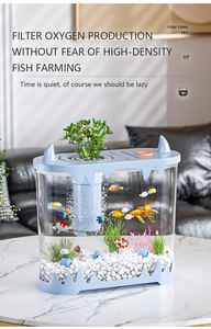 डेस्कटॉप मछली टैंक छोटे घरेलू एचडी पारदर्शी प्लास्टिक पारिस्थितिक टैंक भूनिर्माण हेलोलीन सूक्ष्म परिदृश्य परिसंचारी टैंक - Product Image 5