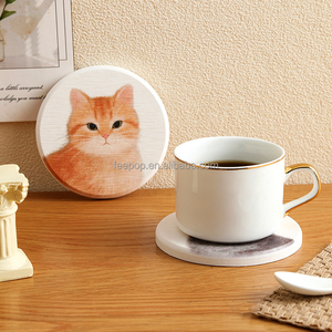 แผ่นรองแก้วดินไดอะตอมเมียร์ลายสัตว์ ผลิตด้วยเครื่องจักร เป็นมิตรกับสิ่งแวดล้อม และดูดซับน้ำได้ดี ปกป้องโต๊ะ - Product Image 2