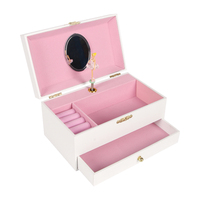 Ever Bright 7 Zoll benutzer definierte Produkt reinweiß Schmuck Spieluhr Handkurbel Spieluhr Ballerina aus Holz