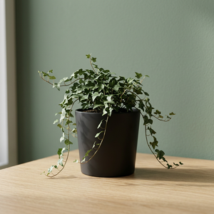 Pot de fleurs suspendu minimaliste moderne avec cadre métallique circulaire, finition noire en poudre, pour intérieur et extérieur - Product Image 6