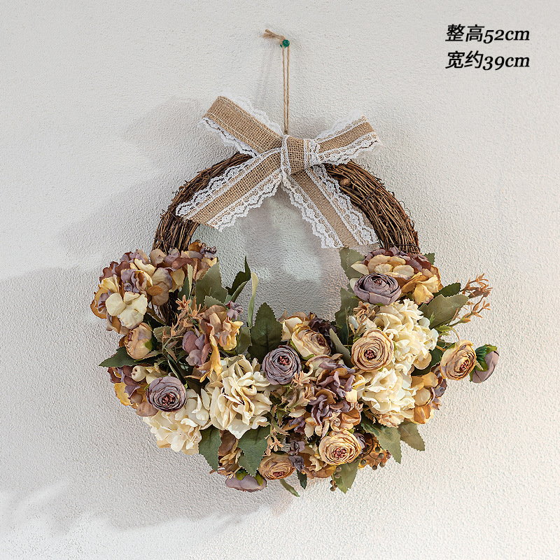 Yellow Vintage Tea Bud Hydrangea White Vintage Hydrangea Wreath