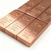 Barre de cuivre brossé de haute pureté 1000g, lingot de cuivre pur de qualité investissement, pièce de collection