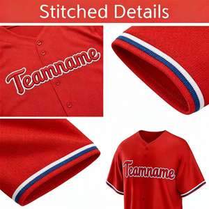 Toptan Özel Tasarım Kısa Kollu Beyzbol Formaları, Gradyan Dekorasyon ve Şerit Tasarım ile, Yetişkin Spor Giyimine Uygundur. - Product Image 2