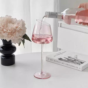 High-Appearance Level Light Luxury Diagonal Pink <b>Wine</b> Glass Stemware Wholesale Home <b>Wine</b> Glass <b>Gift</b> Box <b>Set</b> for Tea Cups Saucers - Product Image 3