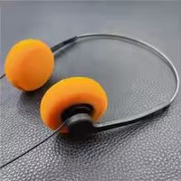 Casque Stéréo Filaire Rétro Noir Circum-Auriculaire Léger avec Cordon, Casque Audio Hi-Fi Vintage