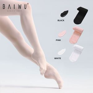 Baiwu-Calcetines <span class=keywords><strong>de</strong></span> Ballet profesional <span class=keywords><strong>para</strong></span> <span class=keywords><strong>niñas</strong></span>, medias <span class=keywords><strong>de</strong></span> alta calidad, color negro/Blanco/rosa, 08B00011 - Product Image 3