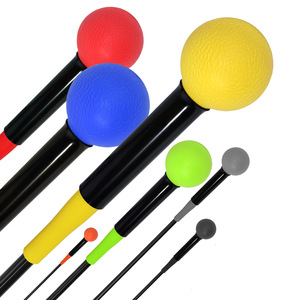 Golf Swing Practice <b>Stick</b> Volcanic Rock Textured Hand Grip Training Aid For Golfers With Colorful <b>Balls</b> And Adjustable Length - Product Image 1