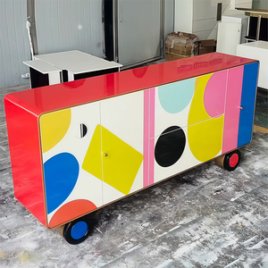 Credenza Decorativa di Lusso in Legno Massello Estensibile, Dipinta <span class=keywords><strong>a</strong></span> <span class=keywords><strong>Mano</strong></span>, per Soggiorno Moderno, Hotel e Ingresso - Product Image 6