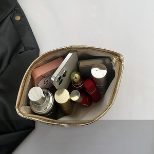 Sac de maquillage plat ouvert Portable PU pour femmes étui à cosmétiques de voyage à la mode avec fermeture à glissière pour trousse de toilette - Product Image 6