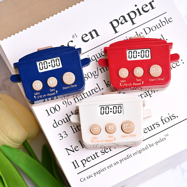 Creative Cartoon Digital Countdown Timer Small Multifunction Kitchen Pot-Shaped Plastic Time Manager Positive Learning Timer