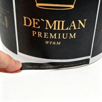 Etiquetas de Vino Personalizadas en Dorado Mate, Resistentes y Autoadhesivas para Botellas de Cerveza y Whisky