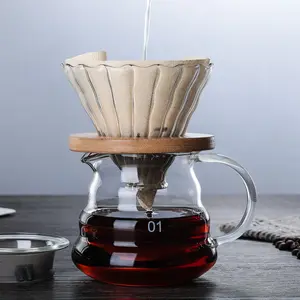 BCnmviku Filtro de té de café Jarra de agua de borosilicato resistente al calor Vierta sobre la cafetera
