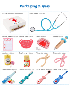 Trousse de <span class=keywords><strong>Docteur</strong></span> <span class=keywords><strong>en</strong></span> <span class=keywords><strong>Bois</strong></span> pour Enfants, Ensemble Médical Éducatif de Jeu d'Imitation avec Outils de Simulation Médicale, Sans BPA, Étui de Rangement Portable - Product Image 4